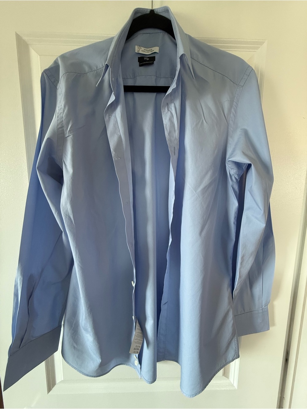Versace Light Blue Men's Dress Shirt - Tailored Collar